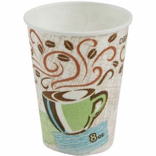 Dixie PerfecTouch 8 oz Insulated Paper Hot Coffee Cups by GP Pro - 50 / Pack - 20 / Carton - Coffee Haze - Paper, Cellulose Fiber - Hot Drink