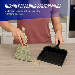 Genuine Joe Heavy-duty Plastic Dust Pan - 12" Wide - Plastic - Black - 12 / Carton