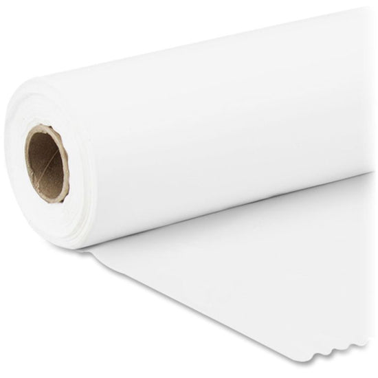 Genuine Joe Banquet-Size Plastic Tablecover - 300 ft Length x 40" Width - Plastic - White - 6 / Carton - 
