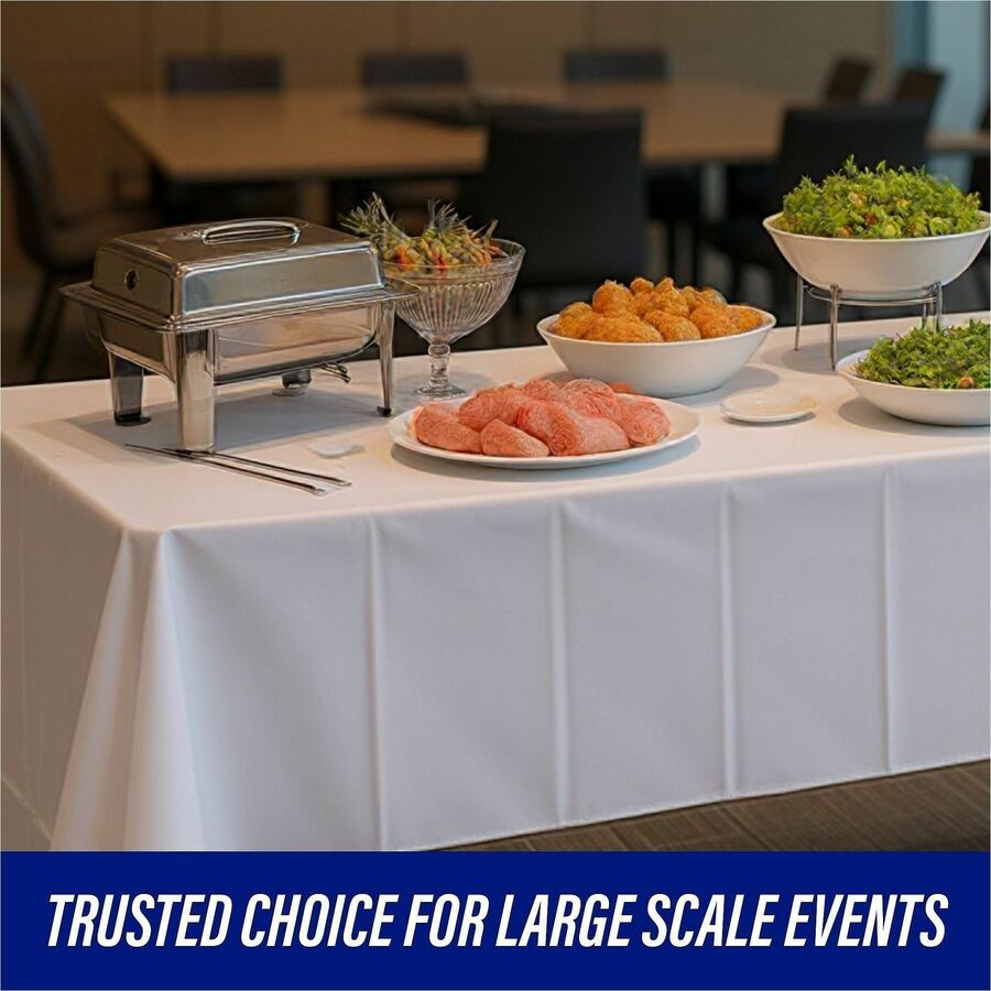 Genuine Joe Banquet-Size Plastic Tablecover - 300 ft Length x 40" Width - Plastic - White - 6 / Carton