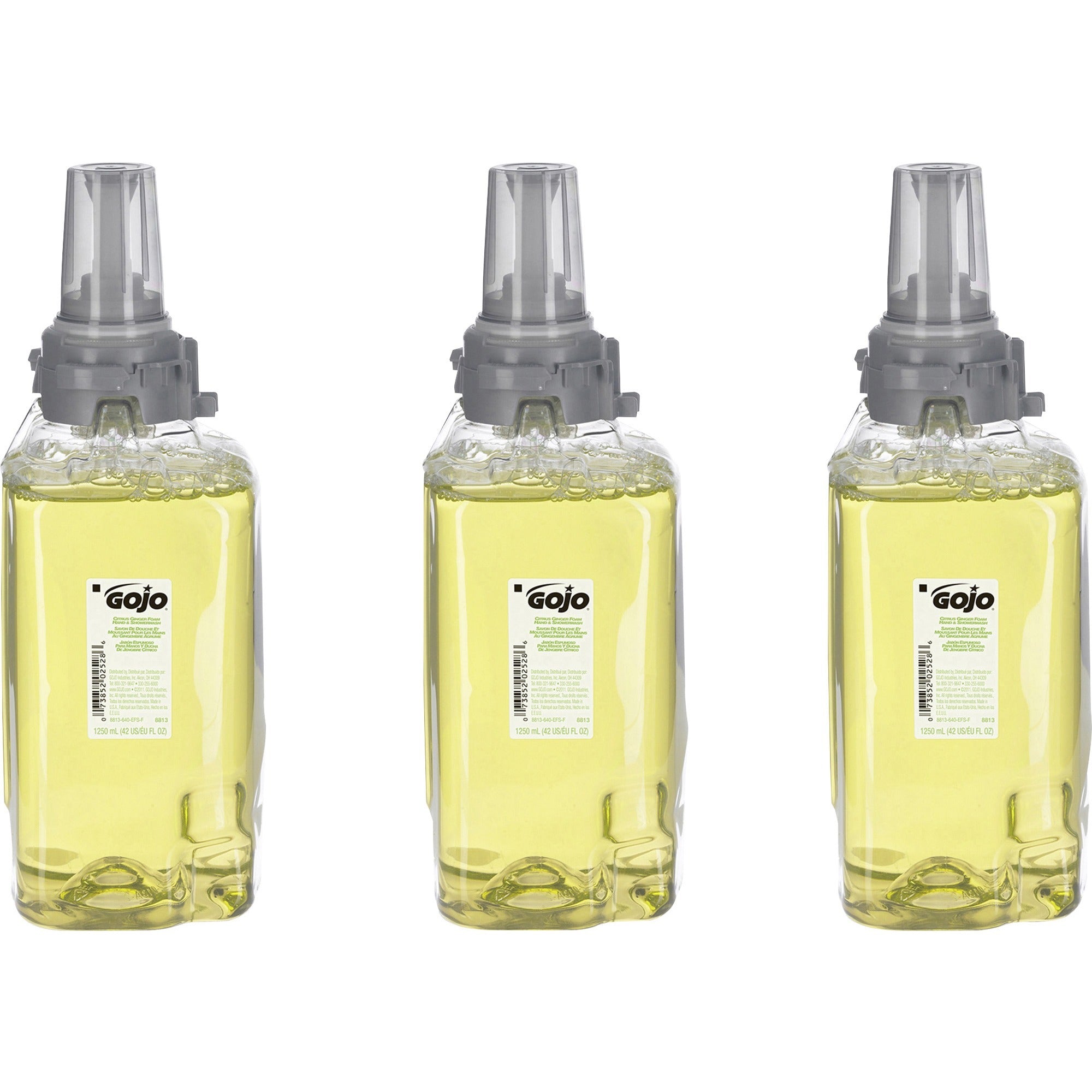 gojo-adx-12-gingercitrus-handwash-refill-ginger-citrus-scentfor-423-fl-oz-1250-ml-pump-bottle-dispenser-kill-germs-hand-skin-hair-moisturizing-green-bio-based-3-carton_goj881303ct - 1