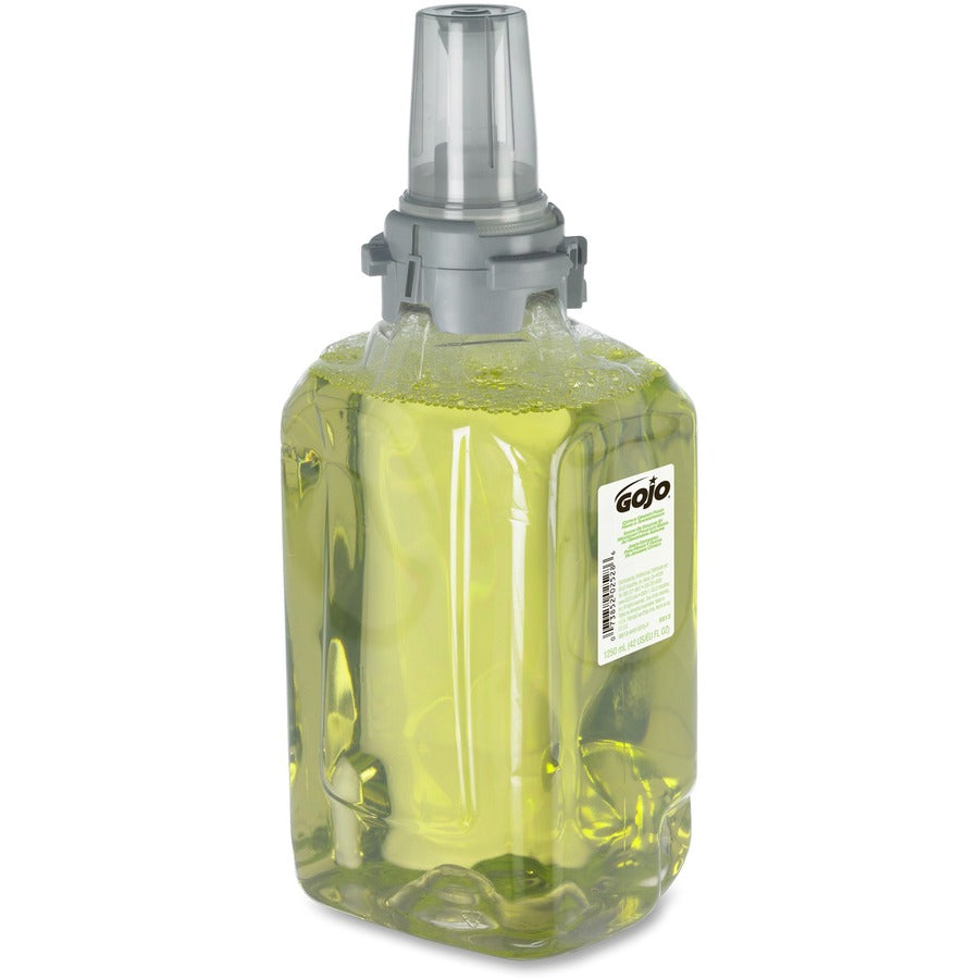 Gojo ADX-12 GingerCitrus Handwash Refill - Ginger Citrus ScentFor - 42.3 fl oz (1250 mL) - Pump Bottle Dispenser - Kill Germs - Hand, Skin, Hair - Moisturizing - Green - Bio-based - 3 / Carton