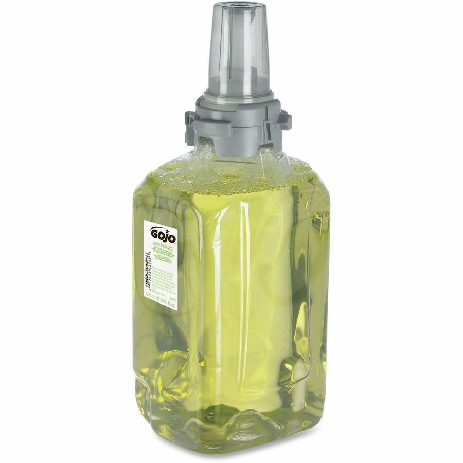 Gojo ADX-12 GingerCitrus Handwash Refill - Ginger Citrus ScentFor - 42.3 fl oz (1250 mL) - Pump Bottle Dispenser - Kill Germs - Hand, Skin, Hair - Moisturizing - Green - Bio-based - 3 / Carton