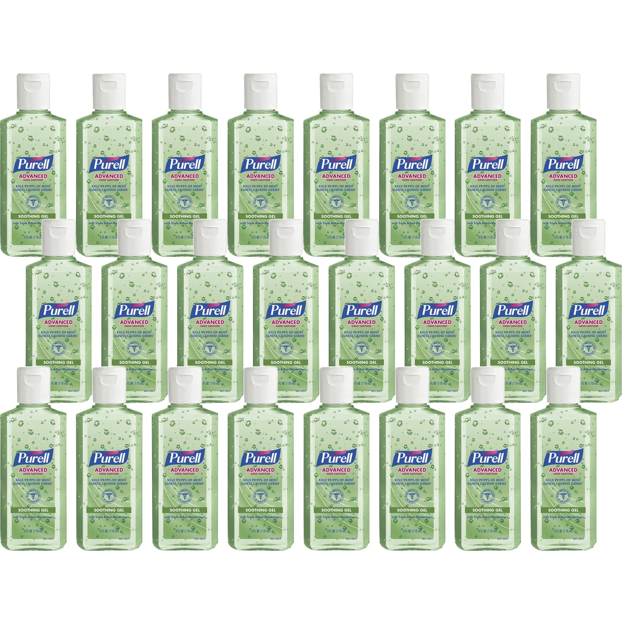 PURELL Hand Sanitizer Gel - Floral Scent - 4 fl oz (118.3 mL) - Squeeze Bottle Dispenser - Kill Germs - Hand - Moisturizing - Green - Non-sticky, Residue-free, Moisturizing - 24 / Carton