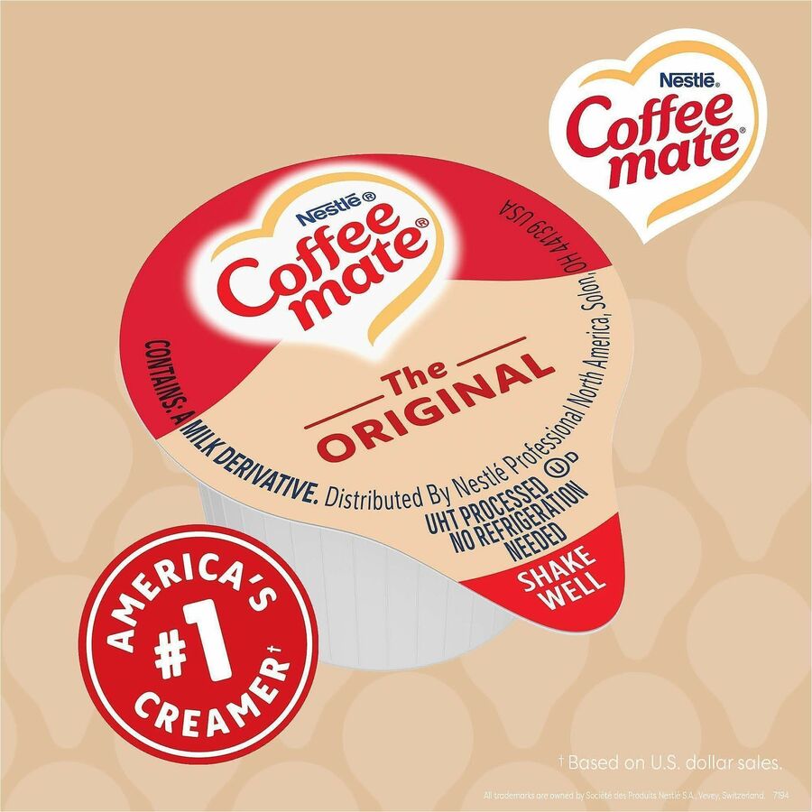 Coffee mate Original Flavor Liquid Creamer Singles - Original Flavor - 0.38 fl oz (11 mL) - 180/Carton - 180 Serving