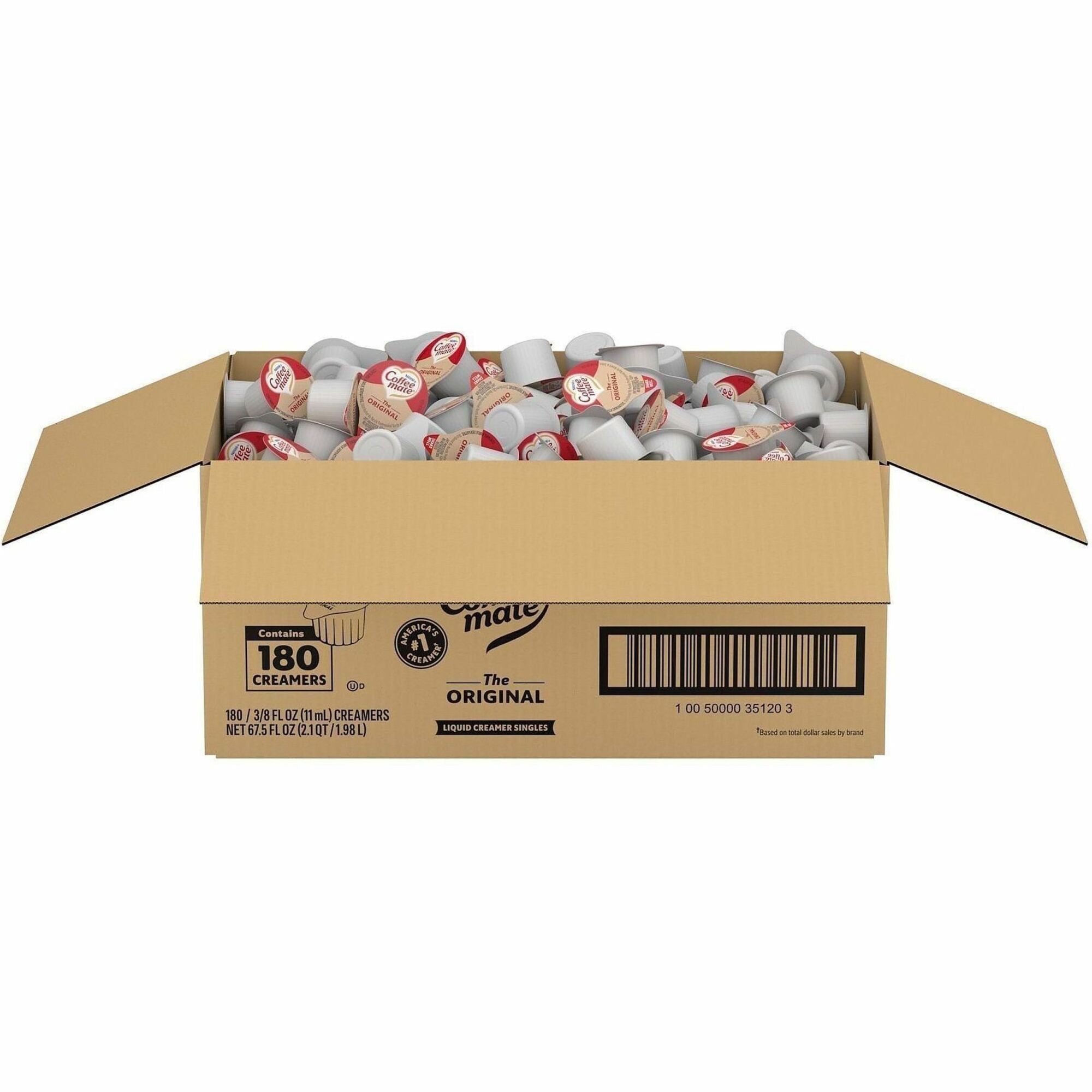 Coffee mate Original Flavor Liquid Creamer Singles - Original Flavor - 0.38 fl oz (11 mL) - 180/Carton - 180 Serving