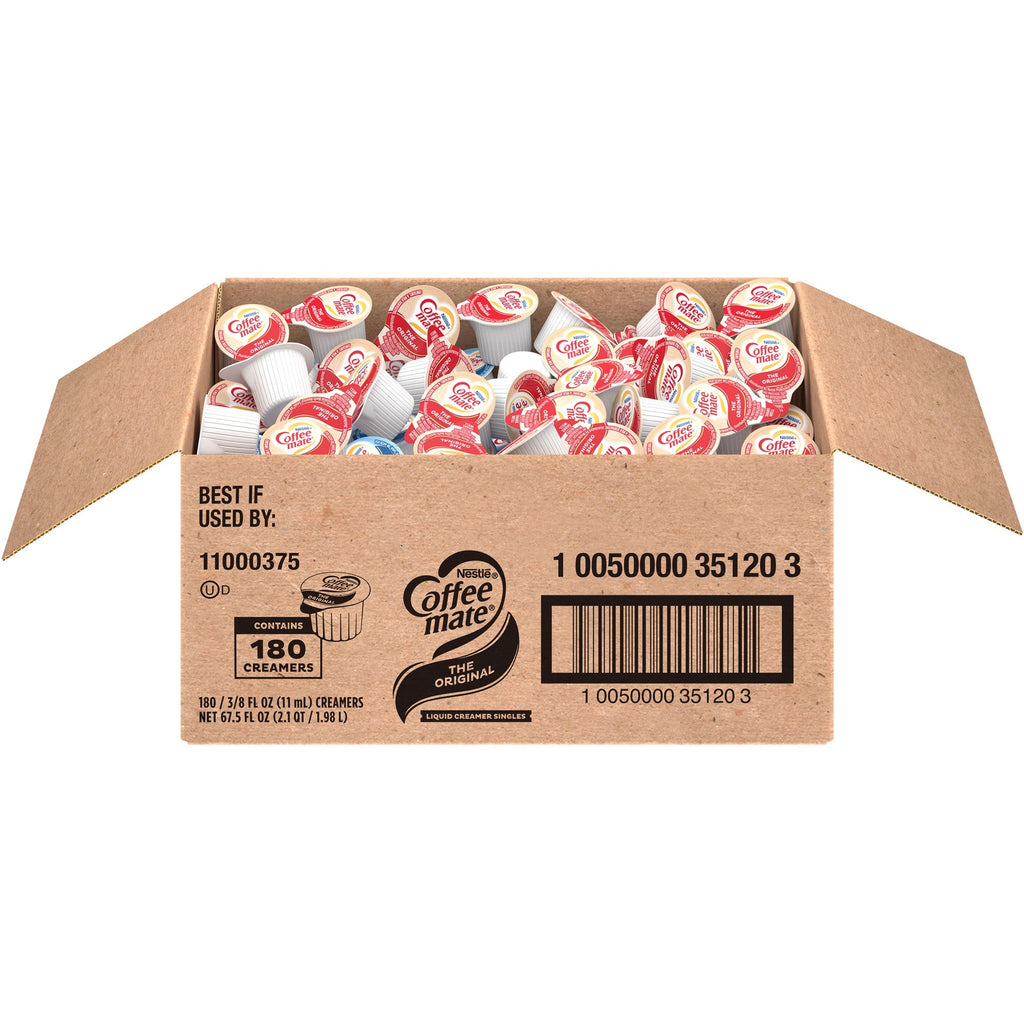 Coffee mate Original Flavor Liquid Creamer Singles - Original Flavor - 0.38 fl oz (11 mL) - 180/Carton - 180 Serving - 