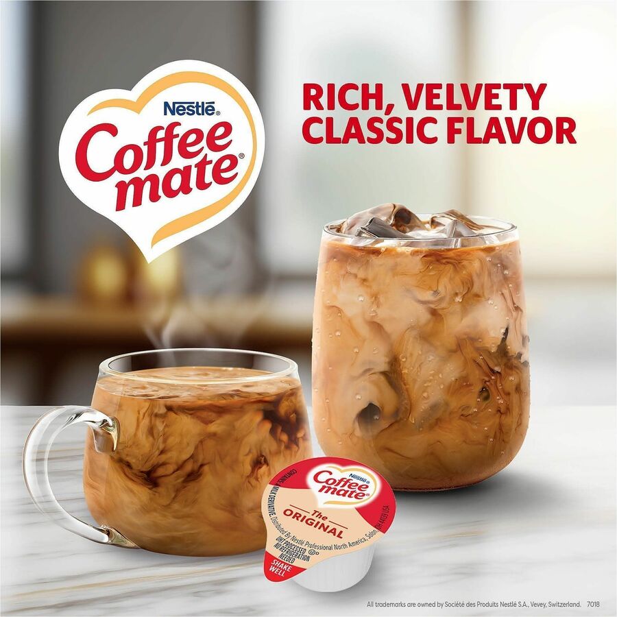 Coffee mate Original Flavor Liquid Creamer Singles - Original Flavor - 0.38 fl oz (11 mL) - 180/Carton - 180 Serving