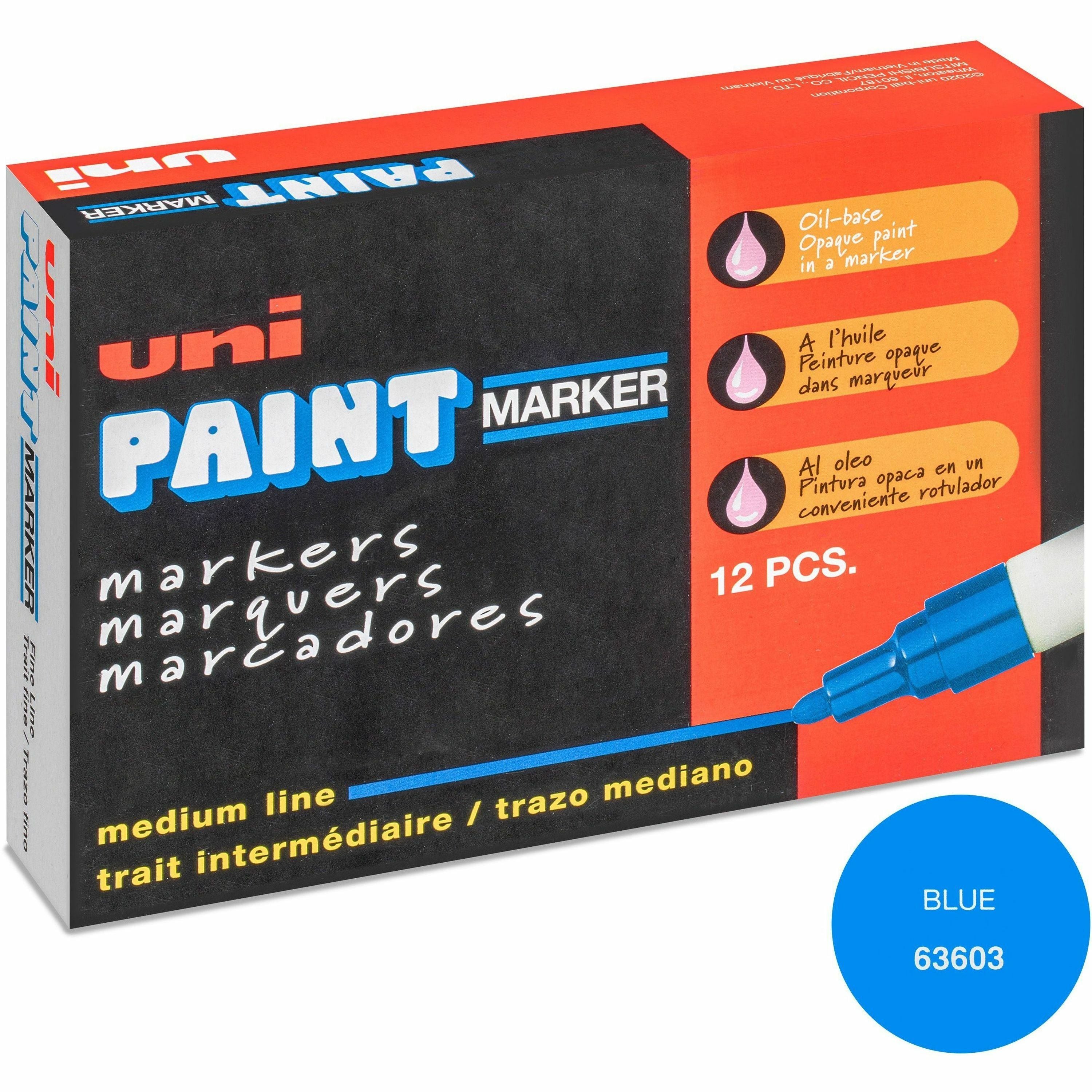 uni-uni-paint-px-20-oil-based-paint-marker-medium-marker-point-blue-oil-based-ink-white-barrel-1-dozen_ubc63603dz - 1