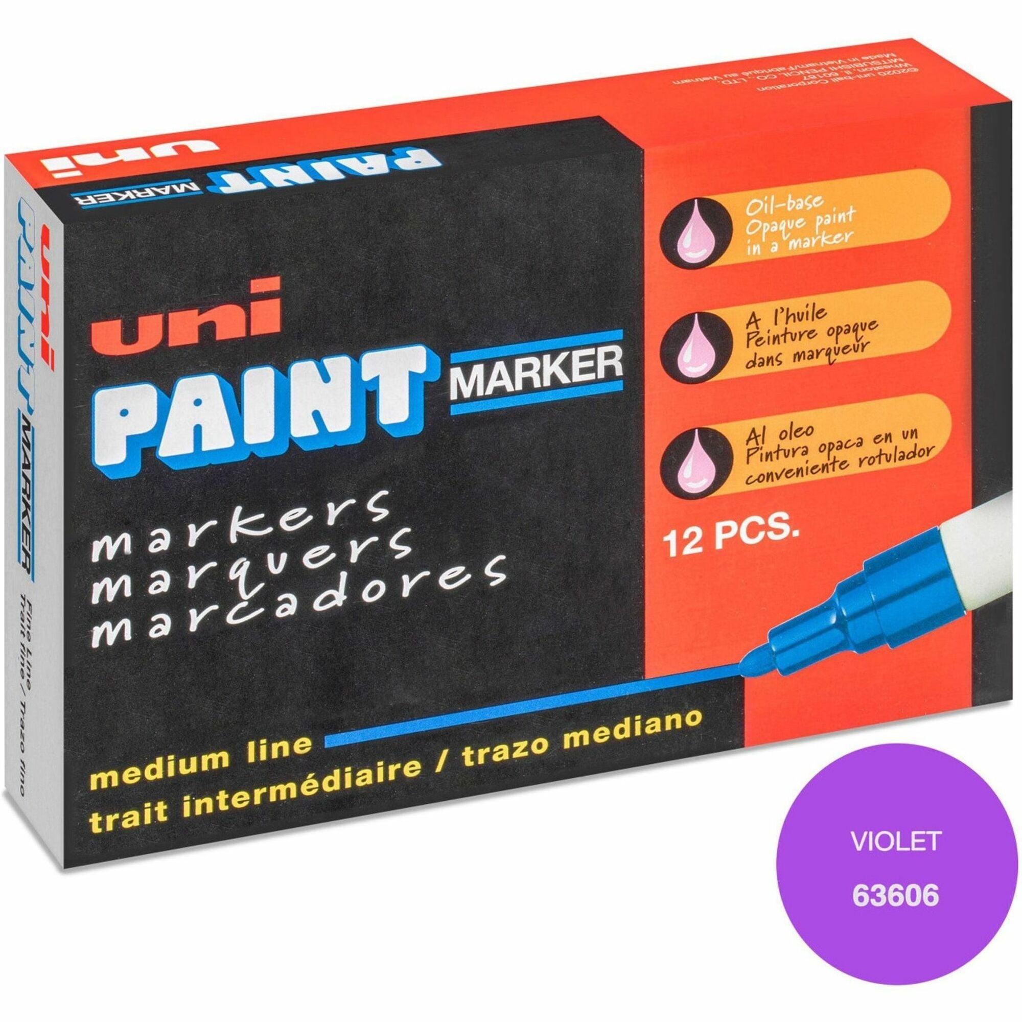 uni-uni-paint-px-20-oil-based-marker-medium-marker-point-violet-oil-based-ink-white-barrel-1-dozen_ubc63606dz - 1