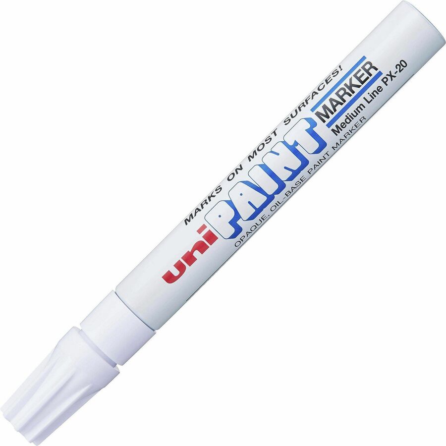 uni uni-Paint PX-20 Oil-Based Marker - Medium Marker Point - White Oil Based Ink - White Barrel - 1 Dozen