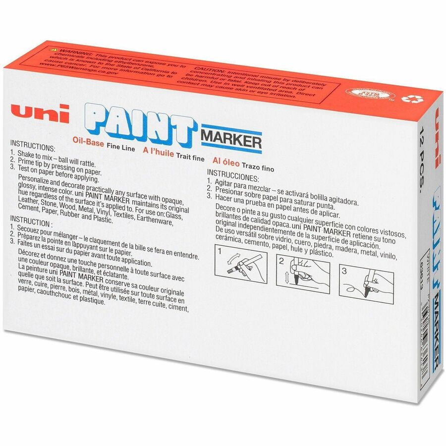 uni uni-Paint PX-20 Oil-Based Marker - Medium Marker Point - White Oil Based Ink - White Barrel - 1 Dozen