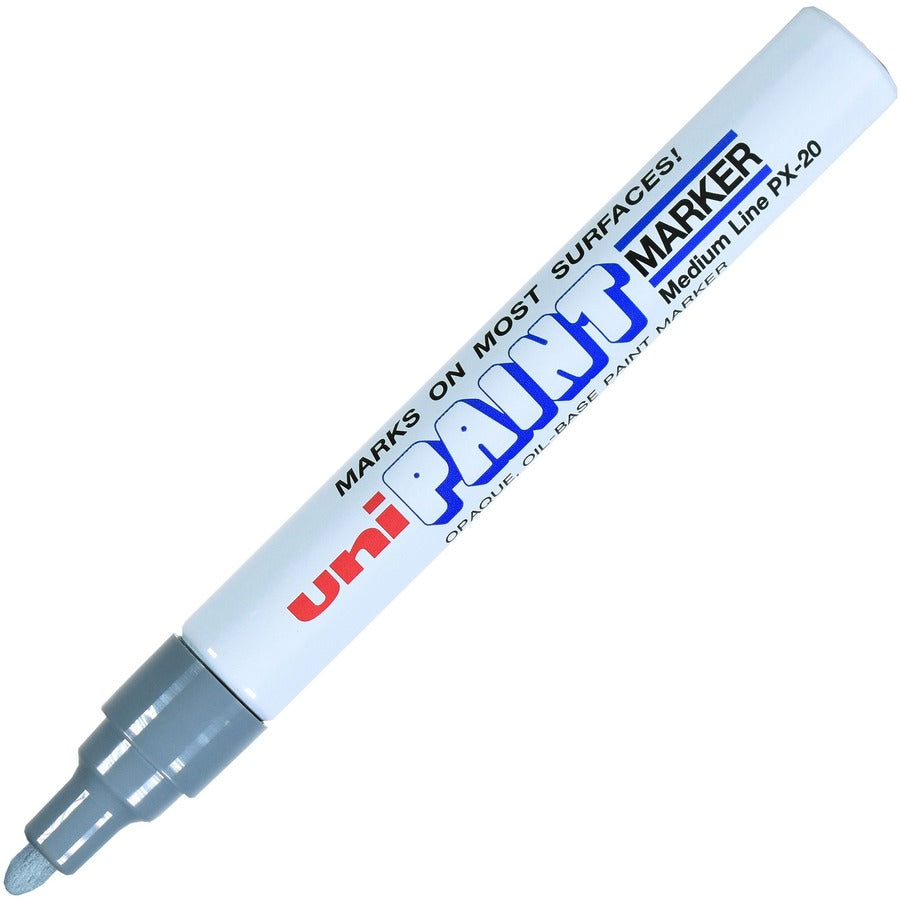 uni uni-Paint PX-20 Oil-Based Marker - Medium Marker Point - Metallic Silver Oil Based Ink - Silver Barrel - 1 Dozen