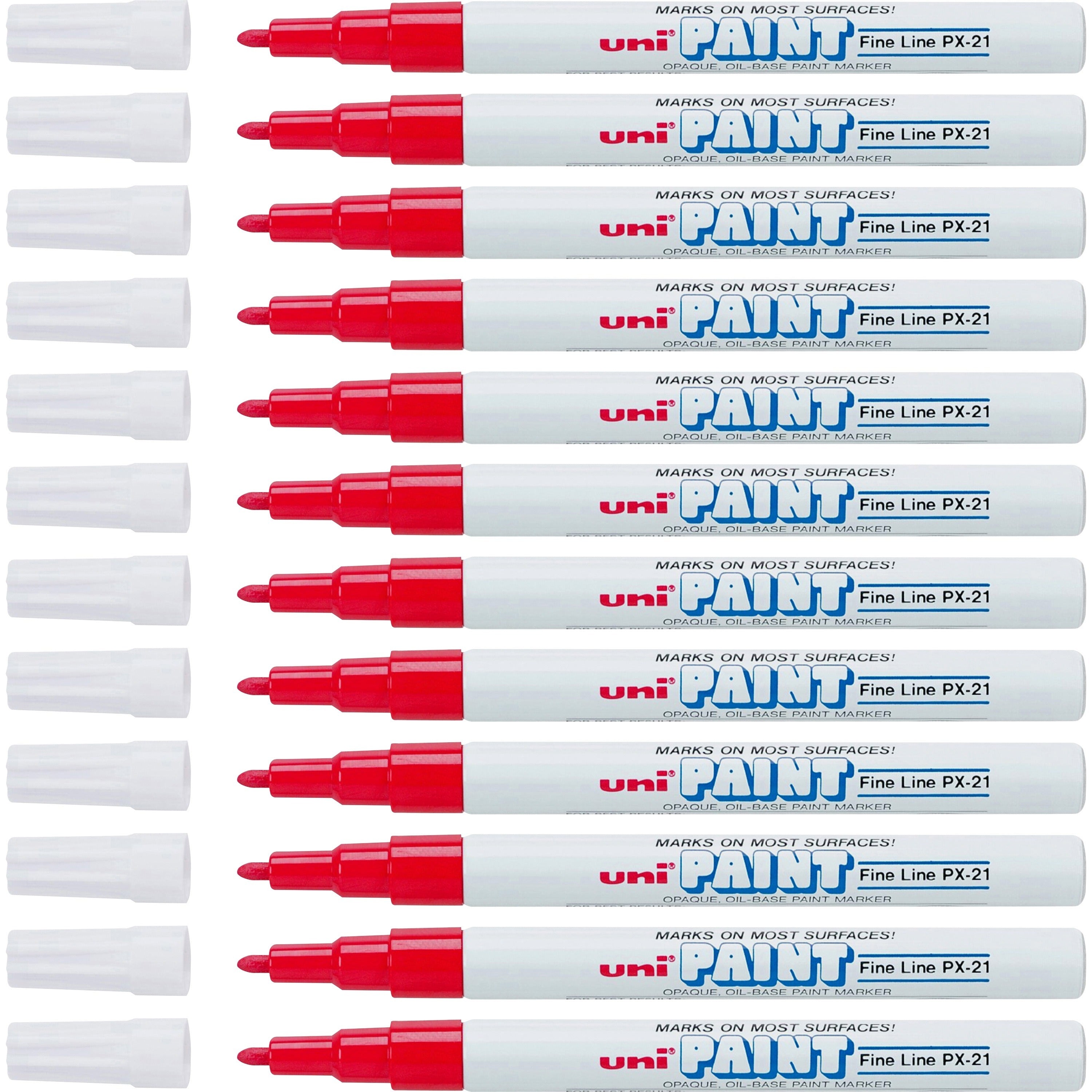 uni-uni-paint-px-21-oil-based-marker-fine-marker-point-red-oil-based-ink-1-dozen_ubc63702dz - 1