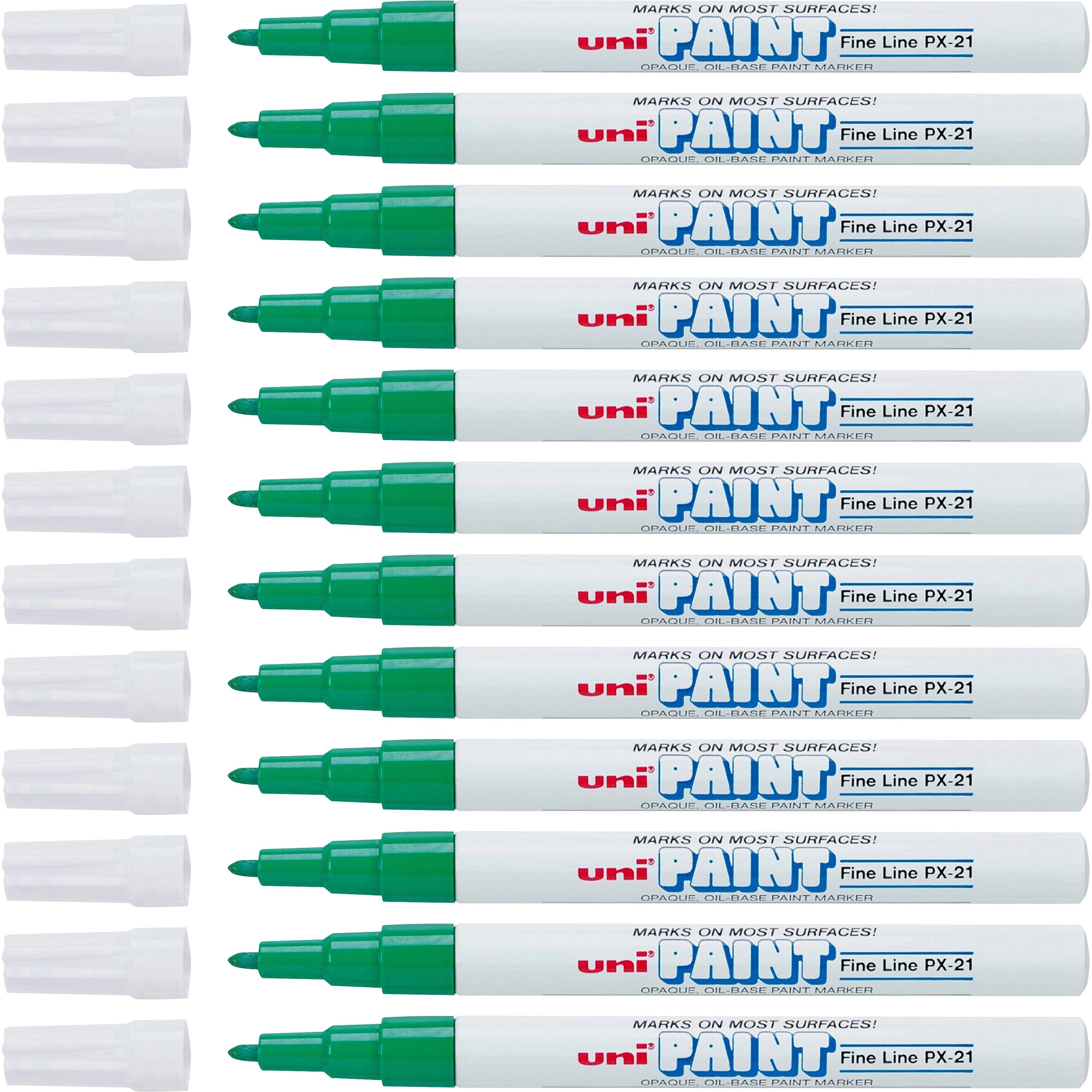 uni-uni-paint-px-21-oil-based-marker-fine-marker-point-green-oil-based-ink-1-dozen_ubc63704dz - 1