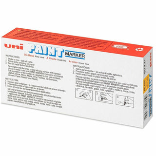 uni uni-Paint PX-21 Oil-Based Marker - Fine Marker Point - Yellow Oil Based Ink - 1 Dozen