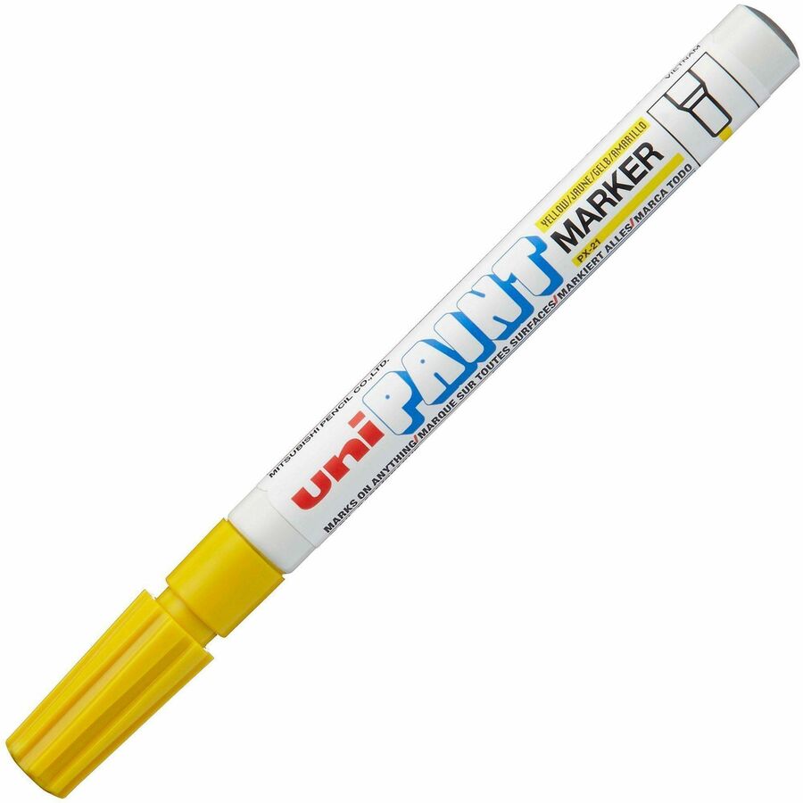 uni uni-Paint PX-21 Oil-Based Marker - Fine Marker Point - Yellow Oil Based Ink - 1 Dozen