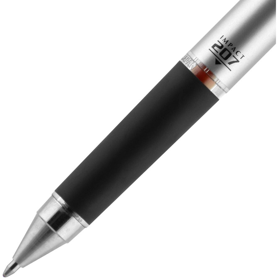 uniball 207 Impact RT Gel Pens - Bold Pen Point - 1 mm Pen Point Size - Refillable - Retractable - Red Gel-based Ink - Metallic Barrel - 1 Dozen