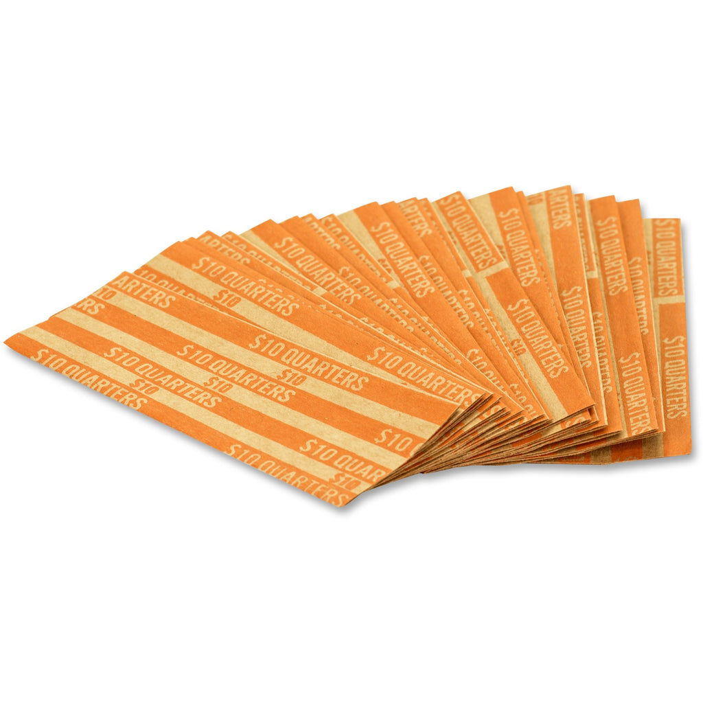 PAP-R Flat Coin Wrappers - Total $10 in 40 Coins of 25 Denomination - Heavy Duty - Paper - Kraft - 1000 / Box