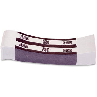 PAP-R Currency Straps - 1.25" Width - Self-sealing, Self-adhesive, Durable - 20 lb Basis Weight - Kraft - White, Violet - 1000 / Pack