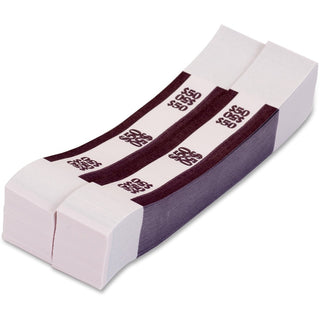 PAP-R Currency Straps - 1.25" Width - Self-sealing, Self-adhesive, Durable - 20 lb Basis Weight - Kraft - White, Violet - 1000 / Pack