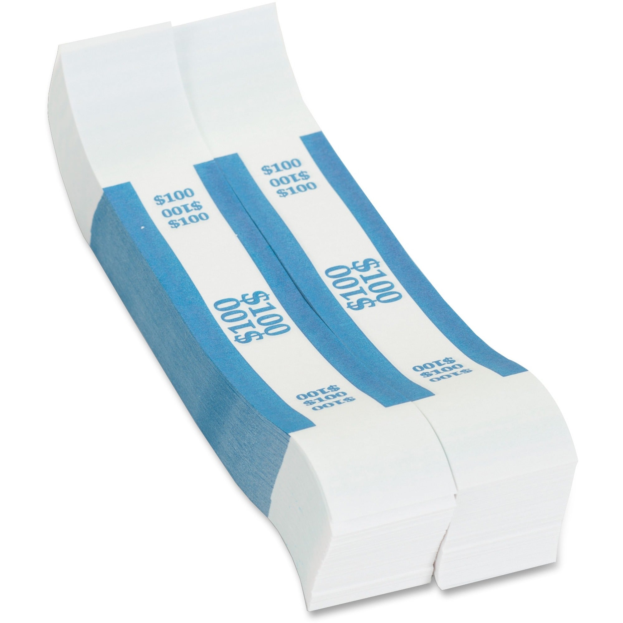 Currency Straps, Blue, $100 in Dollar Bills, 1000 Bands/Pack