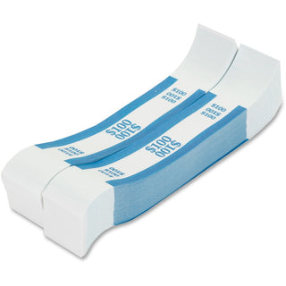 Currency Straps, Blue, $100 in Dollar Bills, 1000 Bands/Pack