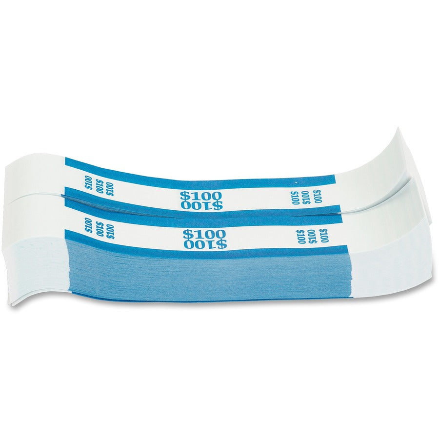 Currency Straps, Blue, $100 in Dollar Bills, 1000 Bands/Pack