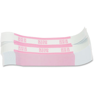 Currency Straps, Pink, $250 in Dollar Bills, 1000 Bands/Pack