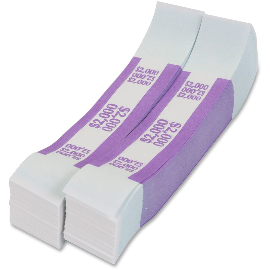 Currency Straps, Violet, $2,000 in $20 Bills, 1000 Bands/Pack