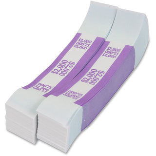 Currency Straps, Violet, $2,000 in $20 Bills, 1000 Bands/Pack