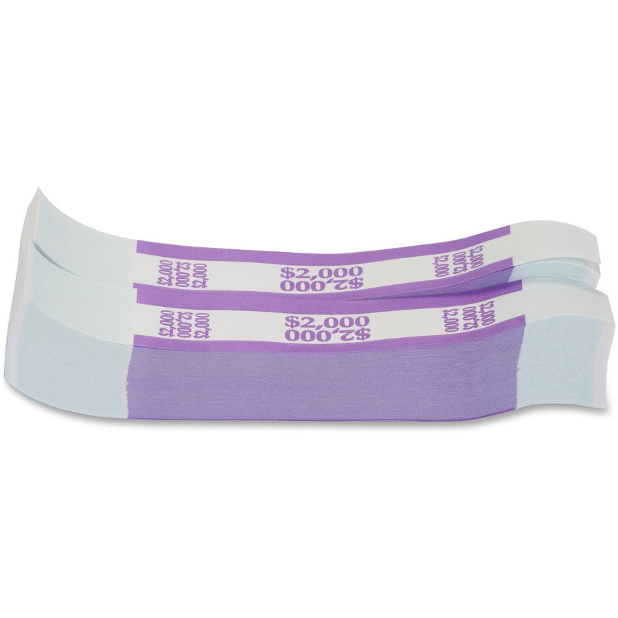 Currency Straps, Violet, $2,000 in $20 Bills, 1000 Bands/Pack