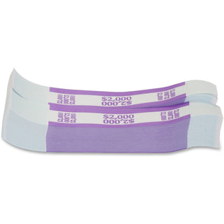 Currency Straps, Violet, $2,000 in $20 Bills, 1000 Bands/Pack