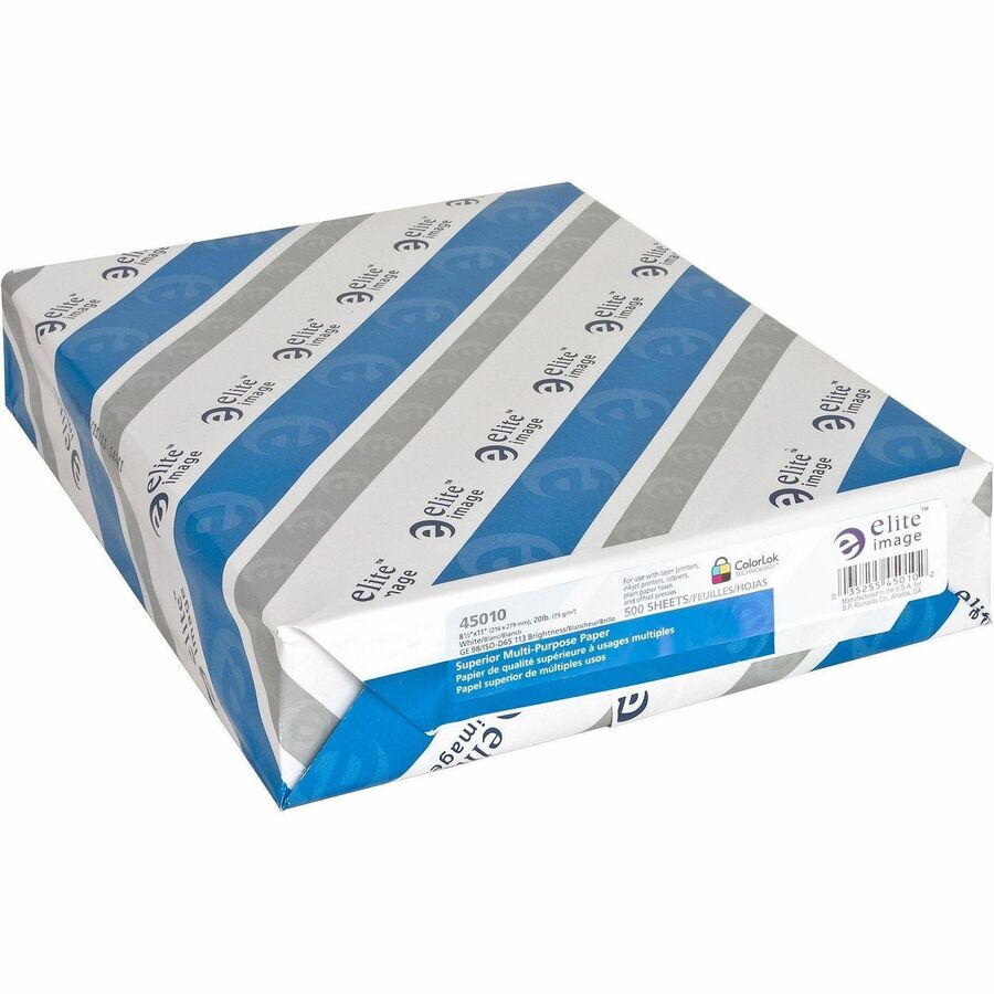 Elite Image Superior Multipurpose Paper - White - 98 Brightness - Letter - 8 1/2" x 11" - 20 lb Basis Weight - 200000 / Pallet - Sustainable Forestry Initiative (SFI) - Bright White