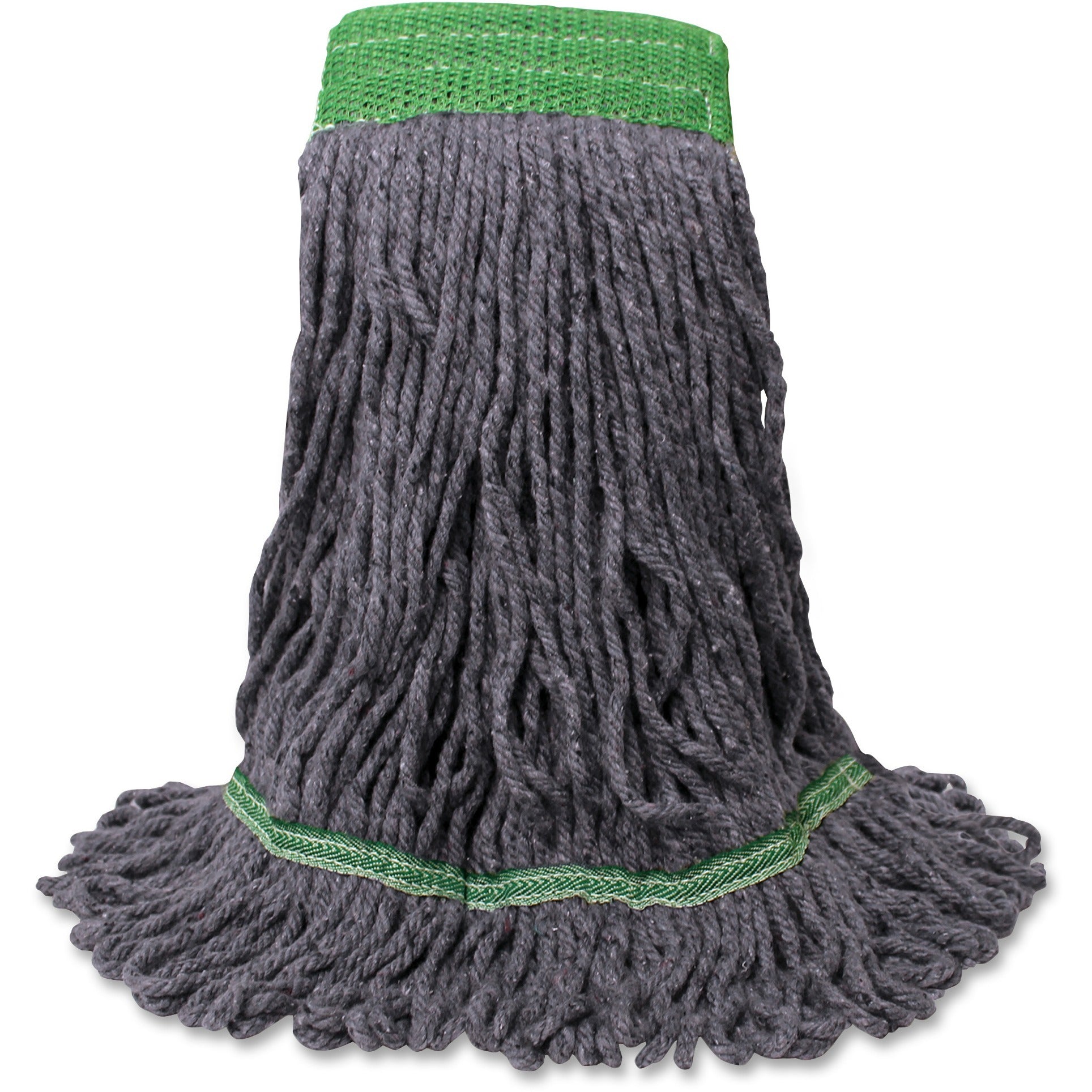 Genuine Joe 5" Headband Earth Mop Refill - Medium - Polyester Fiber - Blue - 1Each - 