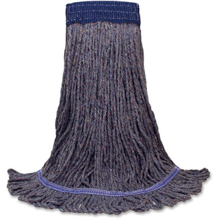 Genuine Joe 5" Headband Earth Mop Refill - Large - Polyester Fiber - Blue - 1Each