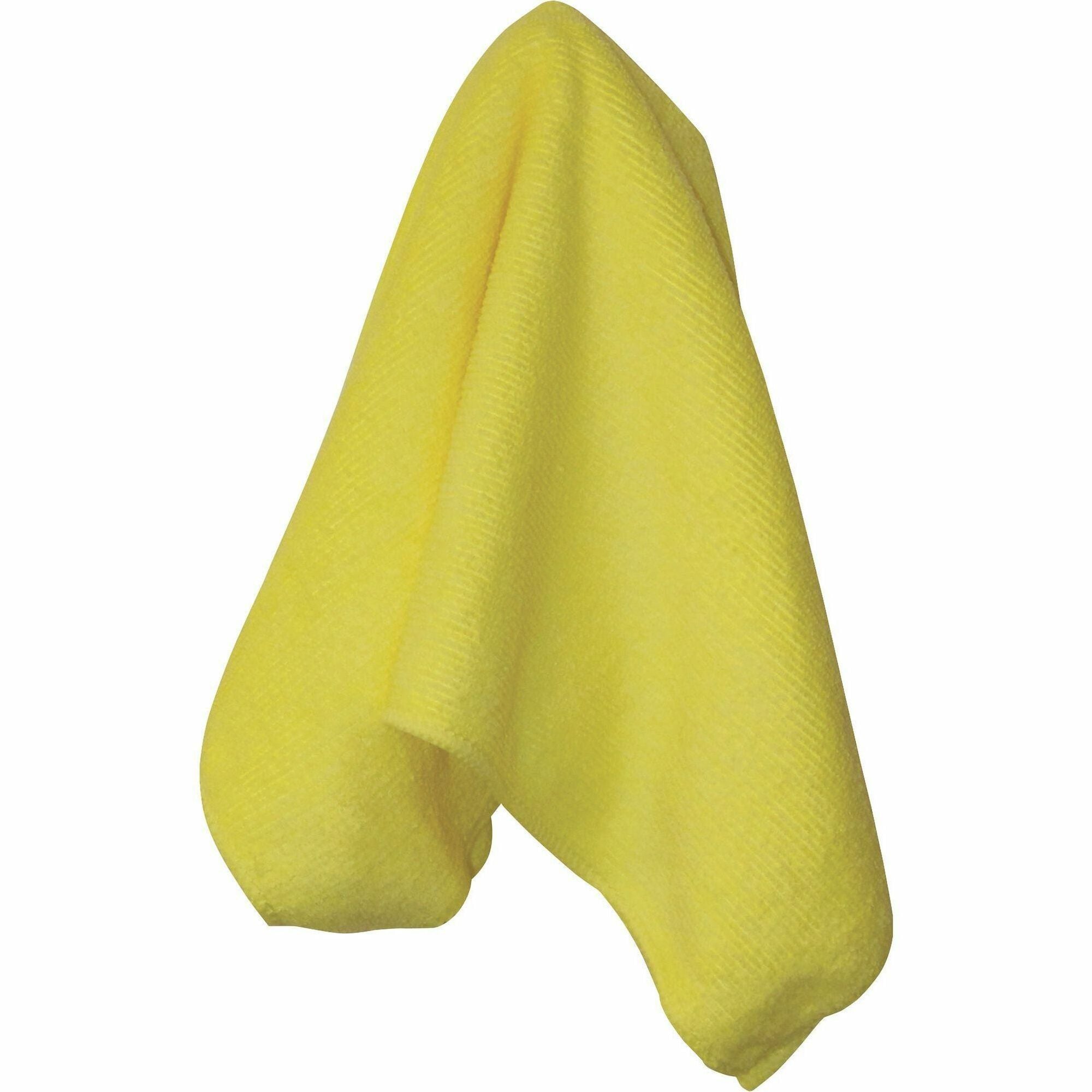 Genuine Joe General-purpose Microfiber Cloth - For General Purpose - 16" Length x 16" Width - 12 / Bag - Durable - Yellow - 