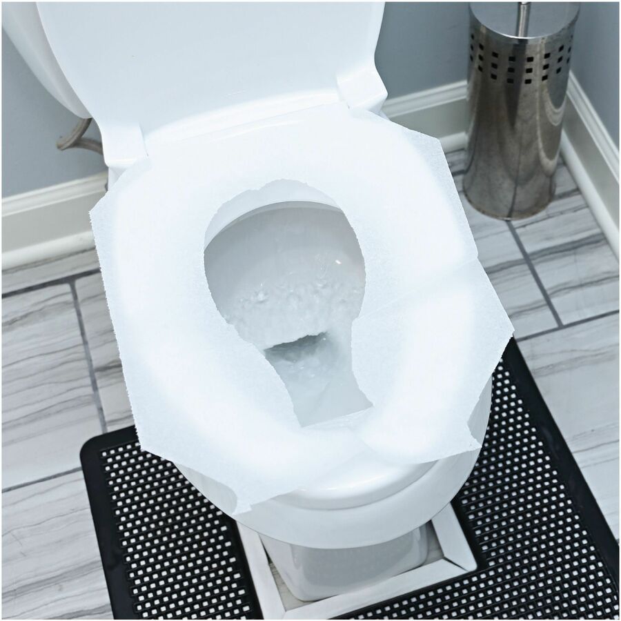 Genuine Joe Toilet Seat Covers - Half-fold - For Public Toilet - 250 / Pack - 20 / Carton - White - 