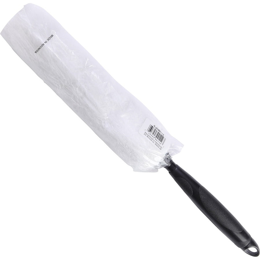 genuine-joe-microfiber-handheld-duster-863-handle-length-178-overall-length-1-each-white-black_gjo90112 - 2