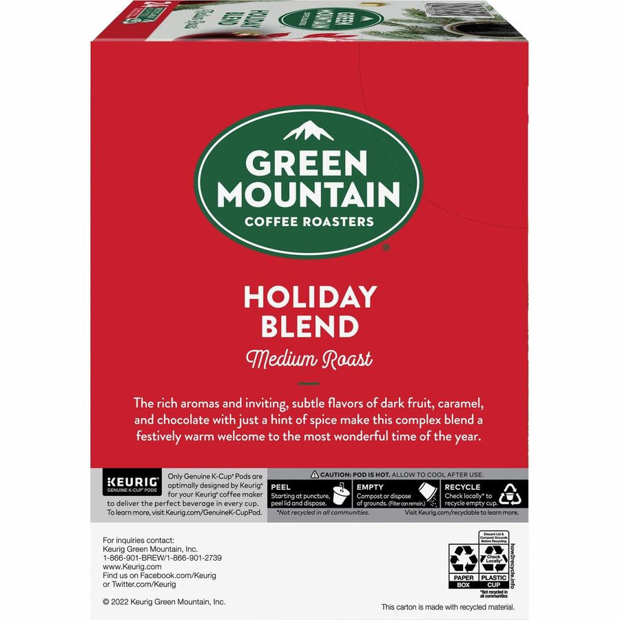 Holiday Blend K-Cups, Medium Roast, 24/Box