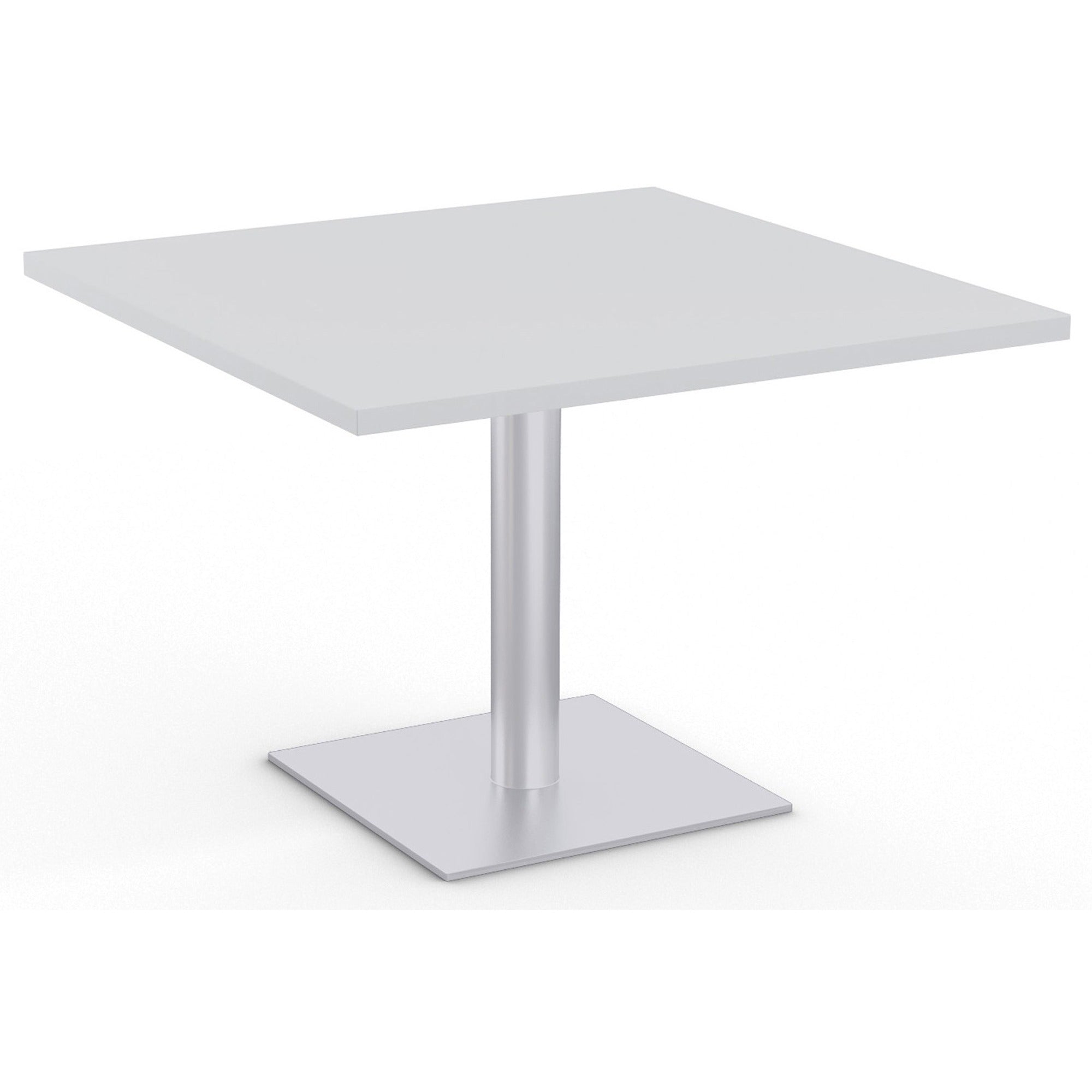 Special-T Sienna Hospitality Table - For - Table TopHigh Pressure Laminate (HPL) Square Top - Powder Coated Base x 42" Table Top Width x 42" Table Top Depth x 1.25" Table Top Thickness - 29" Height - Assembly Required - Fashion Gray - 1 Each
