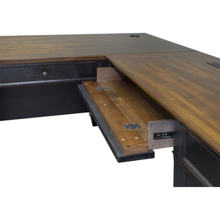 Martin Hartford L-Shaped Desk - Vintage Black - 1 Each