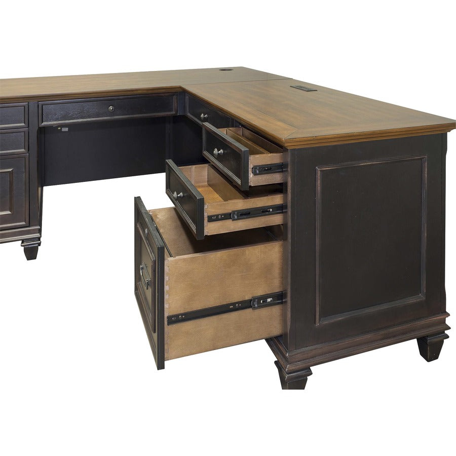 Martin Hartford L-Shaped Desk - Vintage Black - 1 Each