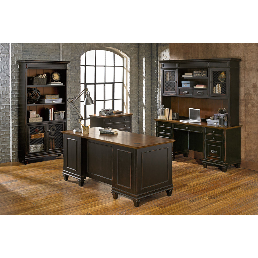 martin-hartford-hutch-705-x-1449-2-x-utility-drawers-2-doors-2-shelves-1-adjustable-shelfves-material-wood-veneer-solid-wood-finish-vintage-black-touch-lighting-for-home-office-living-area_mrtimhf682 - 2