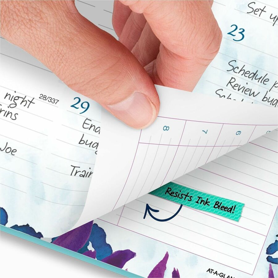 Wild Washes Weekly/Monthly Planner, Wild Washes Flora/Fauna Artwork, 11 x 8.5, Blue Cover, 13-Month (Jan to Jan): 2024-2025
