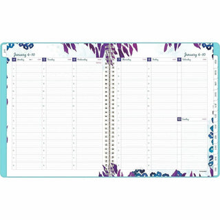 Wild Washes Weekly/Monthly Planner, Wild Washes Flora/Fauna Artwork, 11 x 8.5, Blue Cover, 13-Month (Jan to Jan): 2024-2025