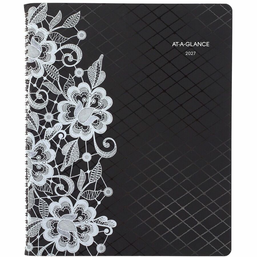 Lacey Weekly Block Format Professional Appointment Book, Lacey Artwork, 11 x 8.5, Black/White, 13-Month (Jan-Jan): 2024-2025