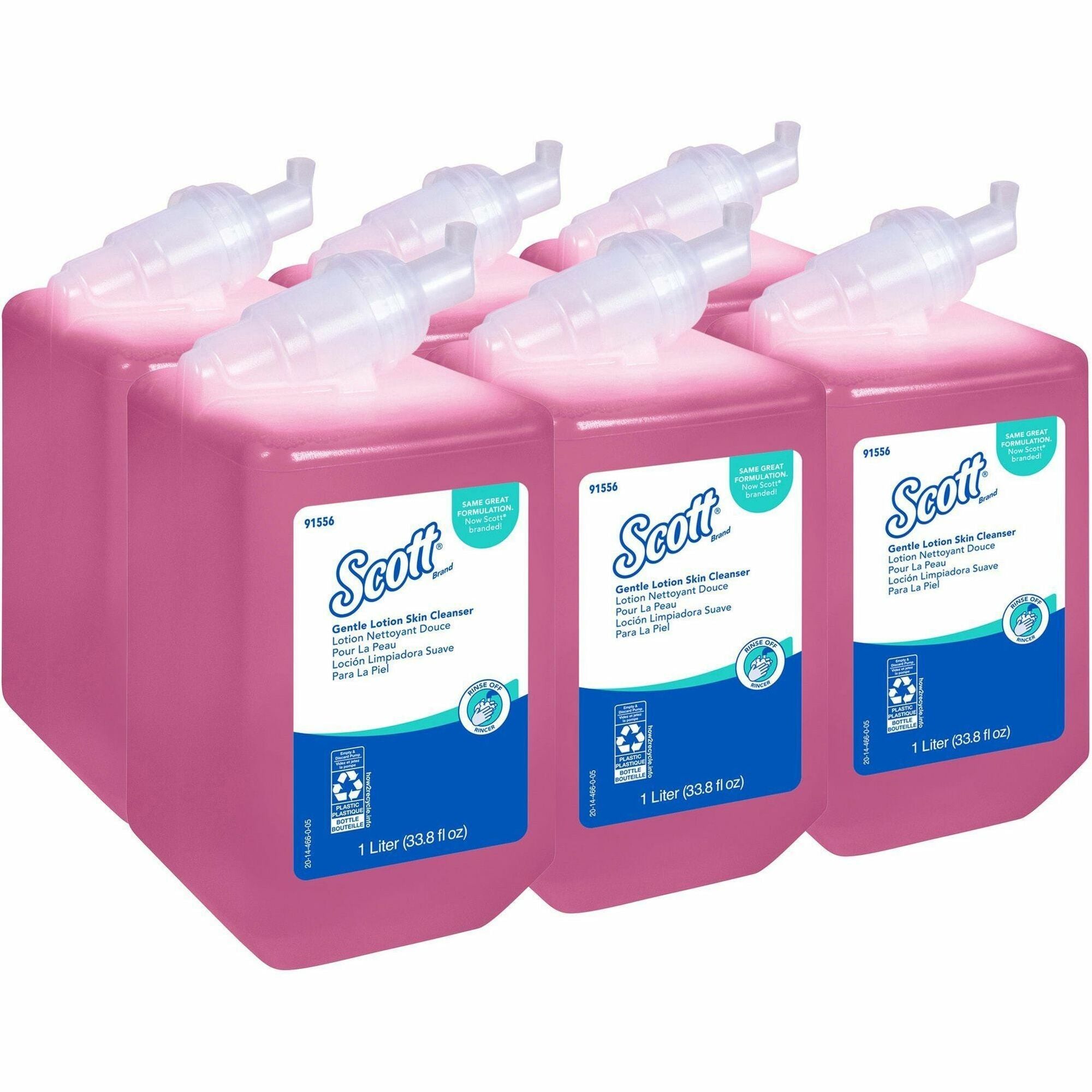 Scott Gentle Lotion Skin Cleanser - Lotion - 1.06 quart - Push Pump - For Normal Skin - pH Balanced - 6 / Carton