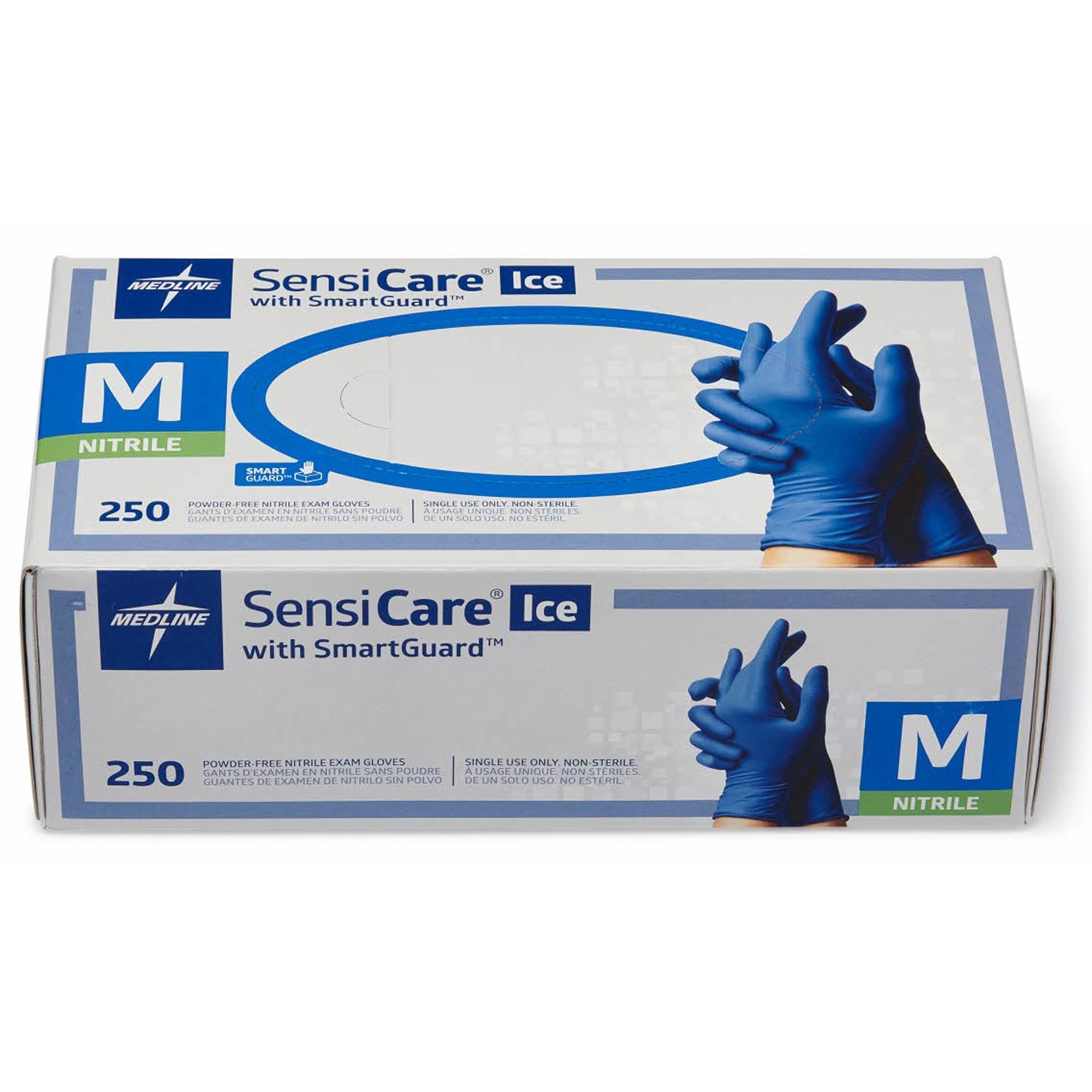 medline-sensicare-ice-blue-nitrile-exam-gloves-medium-size-dark-blue-comfortable-chemical-resistant-latex-free-textured-fingertip-non-sterile-durable-for-medical-250-box-950-glove-length_miimds6802 - 1
