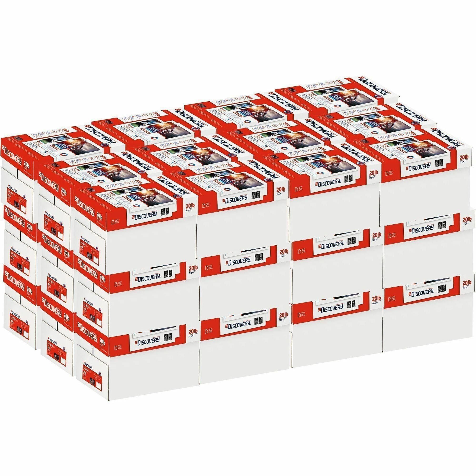 Discovery Premium Selection Multipurpose Paper - Anti-Jam - White - 97 Brightness - Letter - 8 1/2" x 11" - 20 lb Basis Weight - 200000 / Pallet - Excellent Ink Absorption, Anti-jam - White